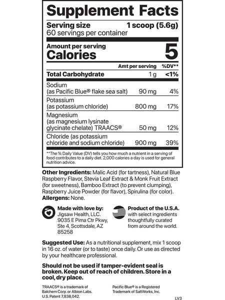Jigsaw Health, Potassium Cocktail, Blue Raspberry, 11.9 oz
