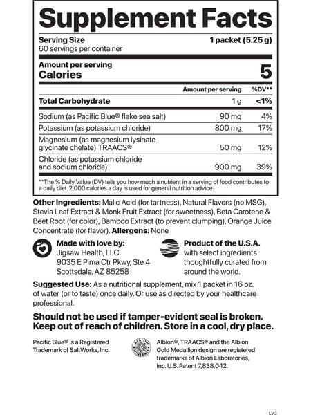 Jigsaw Health, Potassium Cocktail, Orange, 60 Packets