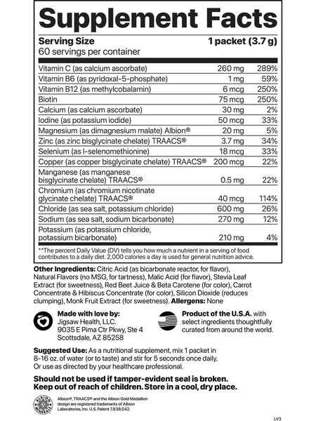 Jigsaw Health, Electrolyte Supreme, Fruit Punch, 60 Packets