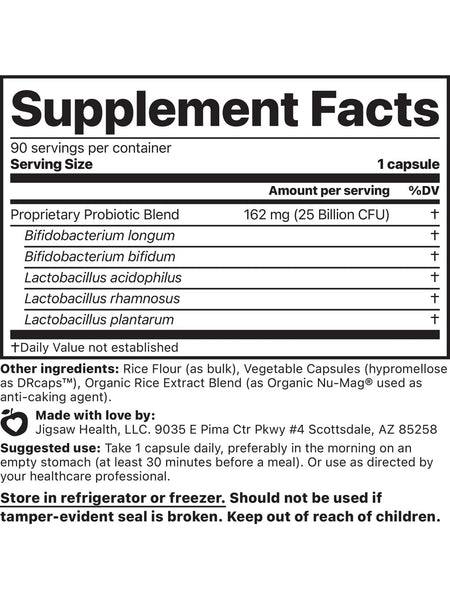 Jigsaw Health, Essential Blend Probiotics, 90 Capsules