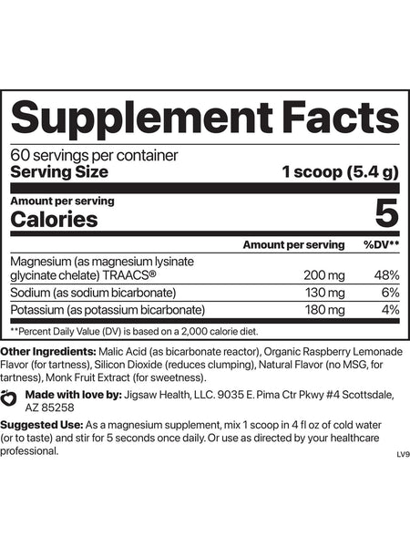 Jigsaw Health, MagSoothe Tart, Raspberry Lemonade, 324 grams
