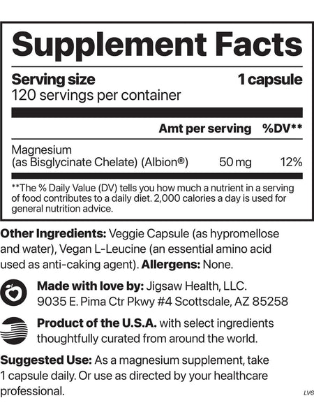 Jigsaw Health, MagPure-Glycinate, 120 Capsules