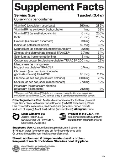 Jigsaw Health, Electrolyte Supreme, Berry-Licious, 60 Packets