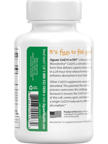 Jigsaw Health, CoQ10 with SRT, 60 Capsules