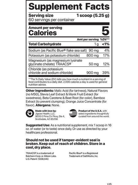 Jigsaw Health, Potassium Cocktail, Orange, 11.11 oz
