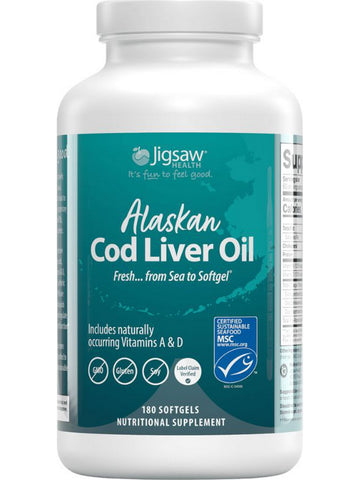 Jigsaw Health, Alaskan Cod Liver Oil, 180 Softgels