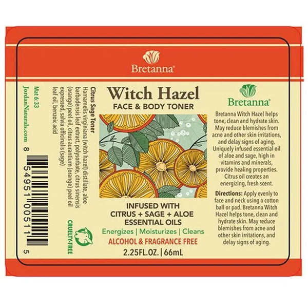 Bretanna, Witch Hazel Citrus & Sage, 2.25 fl oz