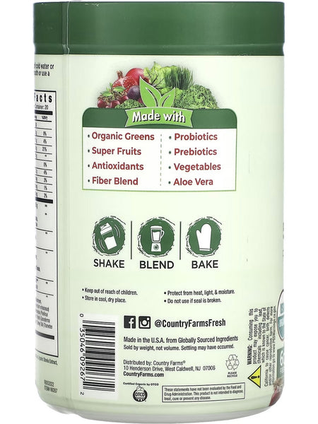 Country Farms, Super Greens, Alkalizing Formula, Natural, 10.6 oz