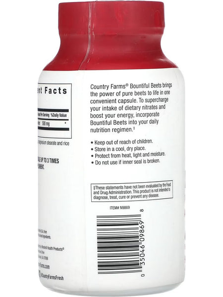 Country Farms, Bountiful Beets, Wholefood Beet Extract, 90 Capsules