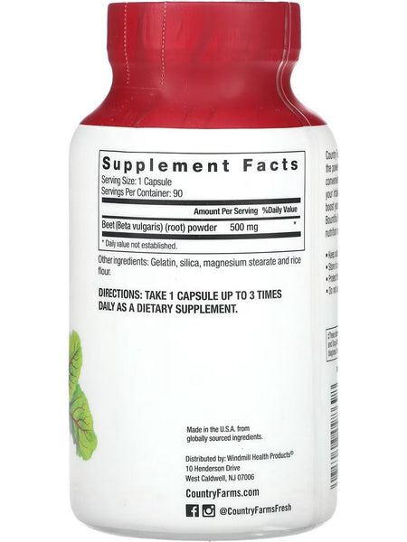 Country Farms, Bountiful Beets, Wholefood Beet Extract, 90 Capsules