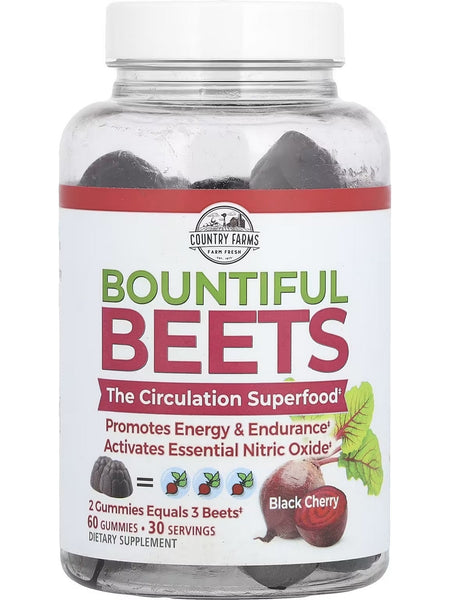 Country Farms, Bountiful Beets, Black Cherry, 60 Gummies