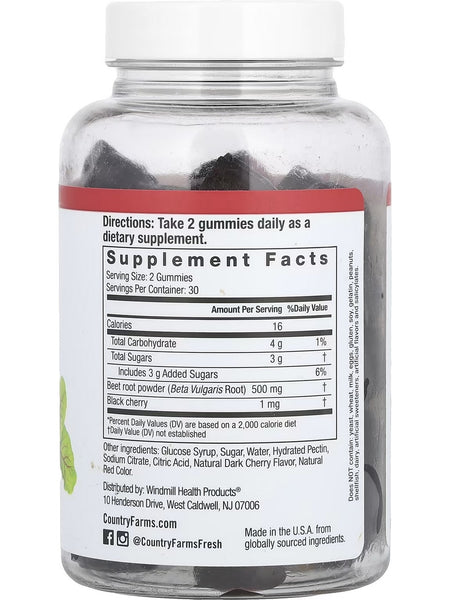 Country Farms, Bountiful Beets, Black Cherry, 60 Gummies