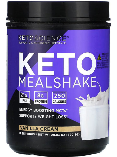 Keto Science, Keto MealShake Powder, Vanilla Cream, 20.83 oz