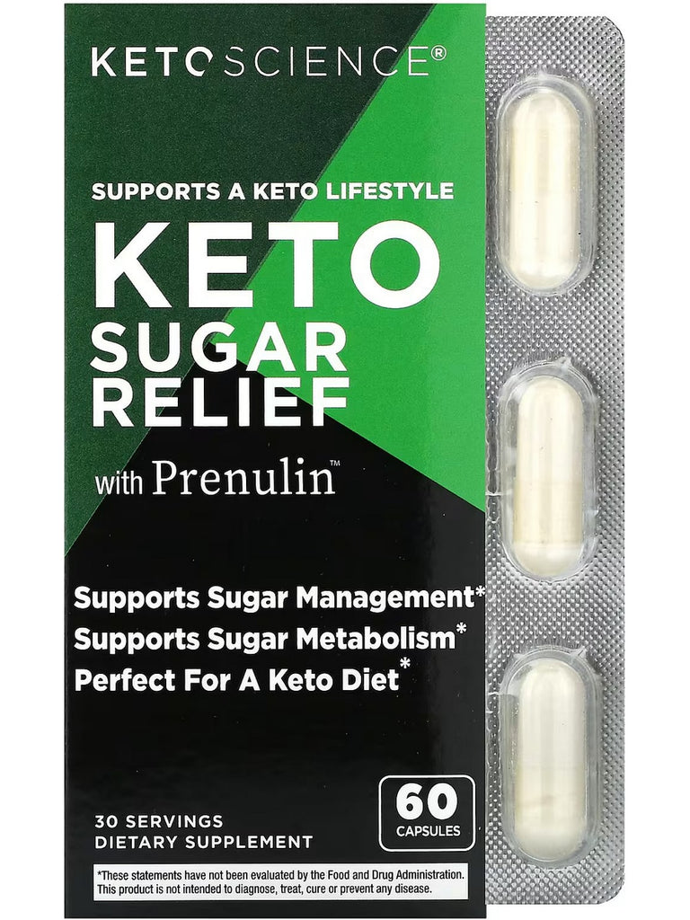 Keto Science, Keto Sugar Relief with Prenulin, 60 Capsules