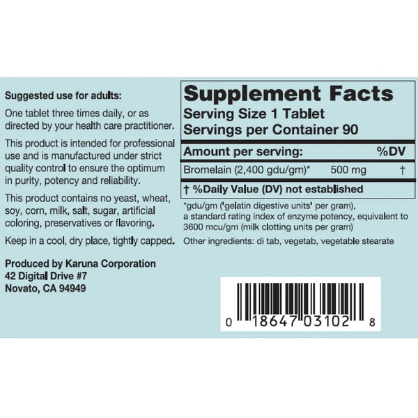 Karuna, BromeZyme 2400, 90 Tablets
