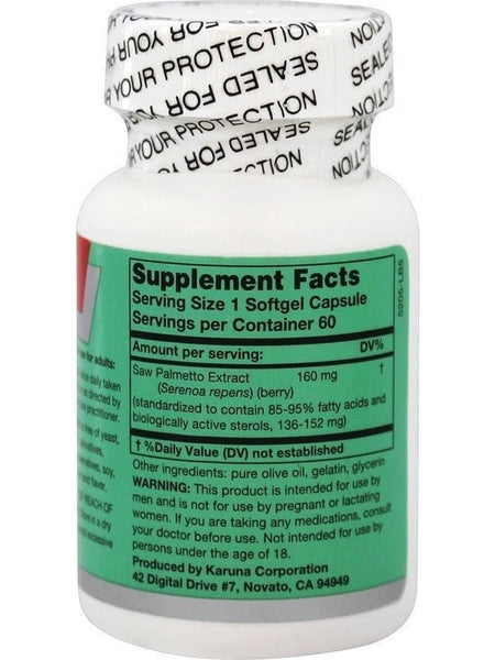 Karuna, Saw Palmetto, 60 Softgel Capsules