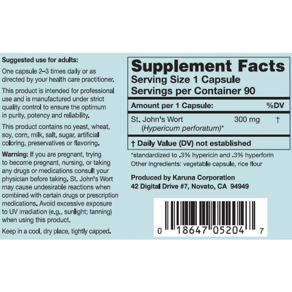 Karuna, St. John's Wort, 90 Vegetarian Capsules