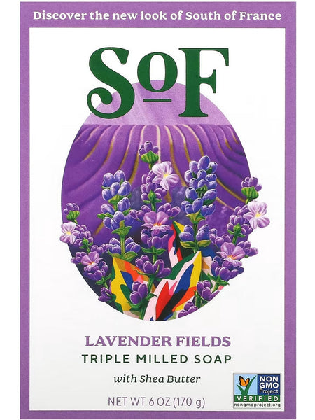 South of France, Lavender Fields Bar Soap, 6 oz