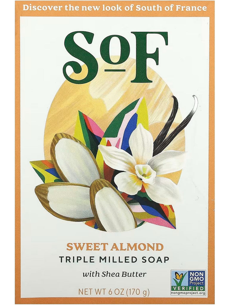 South of France, Sweet Almond Bar Soap, 6 oz