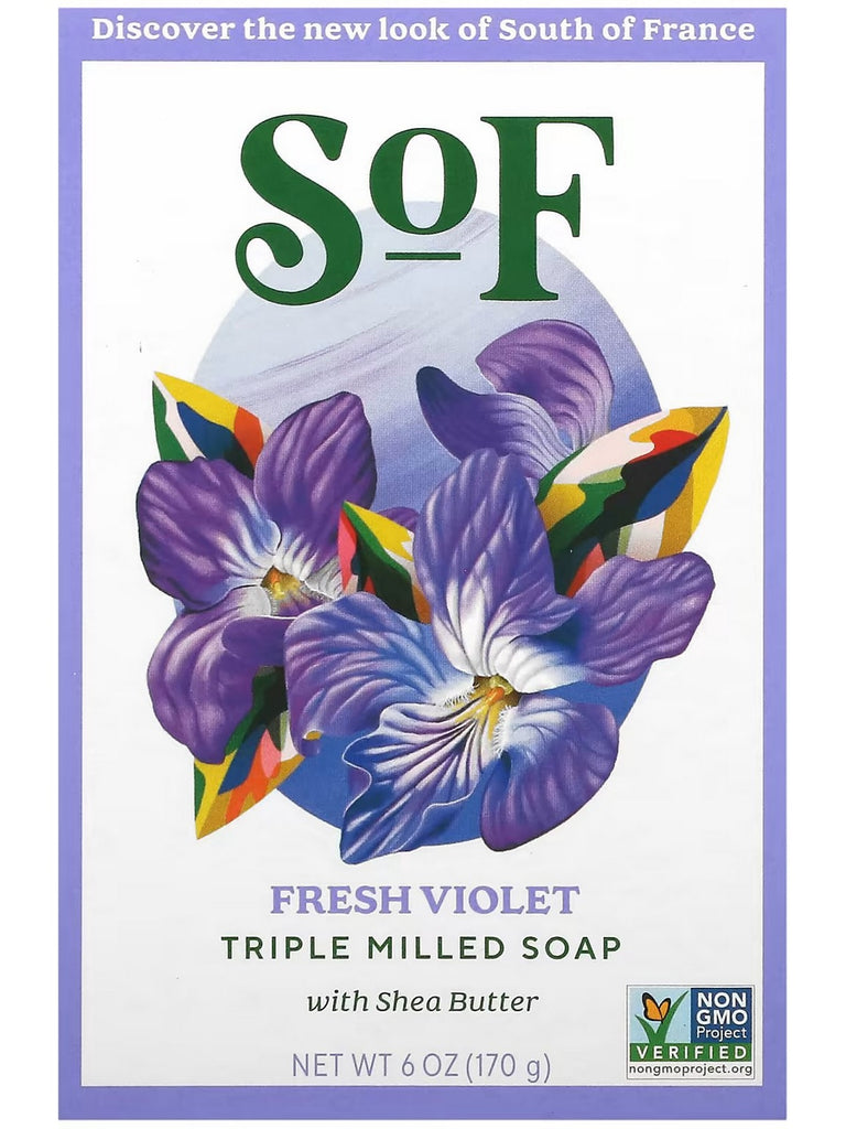 South of France, Violet Bouquet Bar Soap, 6 oz