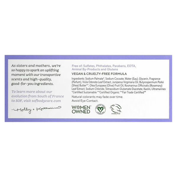 South of France, Violet Bouquet Bar Soap, 6 oz