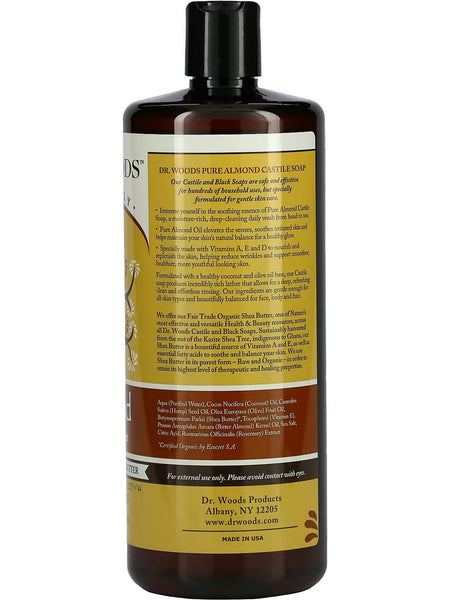 Dr. Woods, Castile Soap Liquid Almond with Shea Butter, 32 fl oz