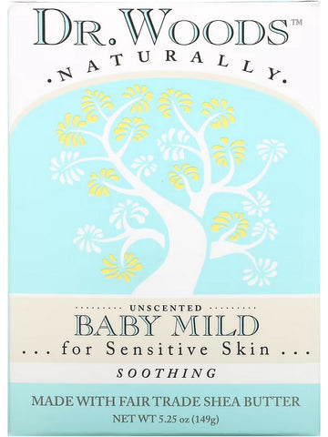 Dr. Woods, Bar Soap Unscented Baby Mild, 5.25 oz