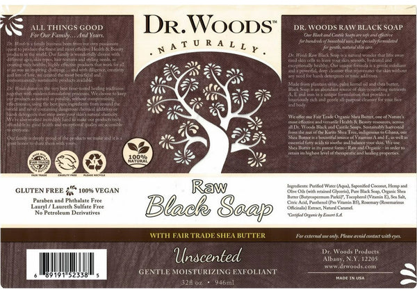 Dr. Woods, Black Soap with Shea Unscented, 32 fl oz