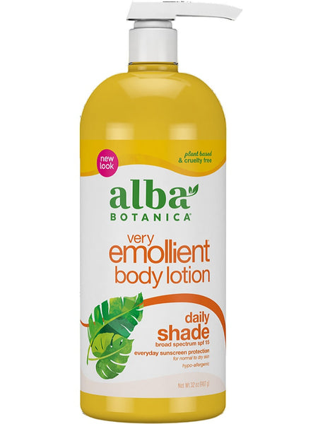 Alba Botanica, Very Emollient Body Lotion, Daily Shade, 32 oz
