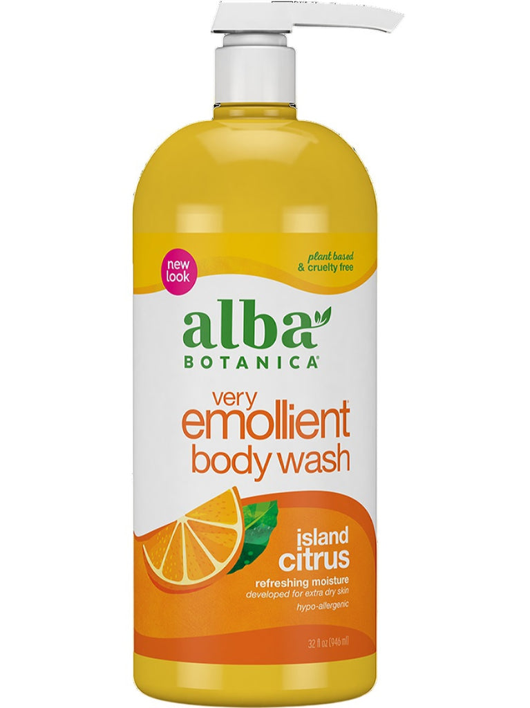 Alba Botanica, Very Emollient Body Wash, Island Citrus, 32 fl oz