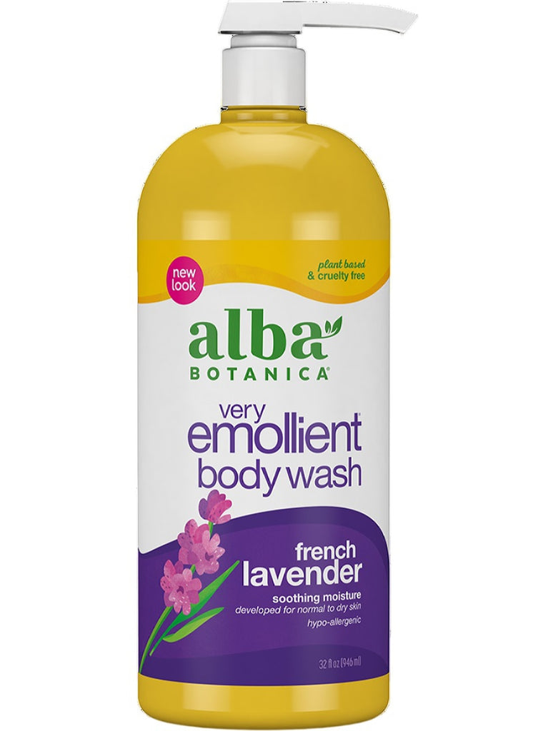 Alba Botanica, Very Emollient Body Wash, French Lavender, 32 fl oz