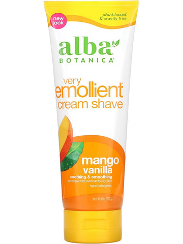 Alba Botanica, Very Emollient Cream Shave, Mango Vanilla, 8 oz