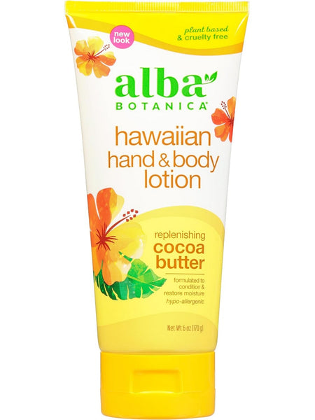 Alba Botanica, Hawaiian Hand and Body Lotion, Cocoa Butter, 6 oz