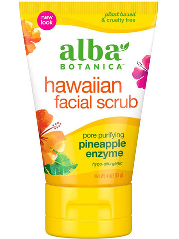 Alba Botanica, Hawaiian Facial Scrub, Pineapple Enzyme, 4 oz