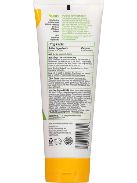 Alba Botanica, Acnedote Face and Body Scrub, 8 oz