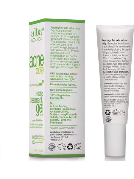 Alba Botanica, Acnedote Invisible Treatment Gel, 0.5 oz