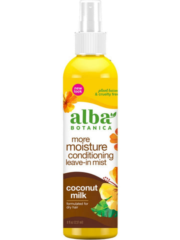 Alba Botanica, More Moisture Conditioning Leave-In Mist, Coconut Milk, 8 fl oz