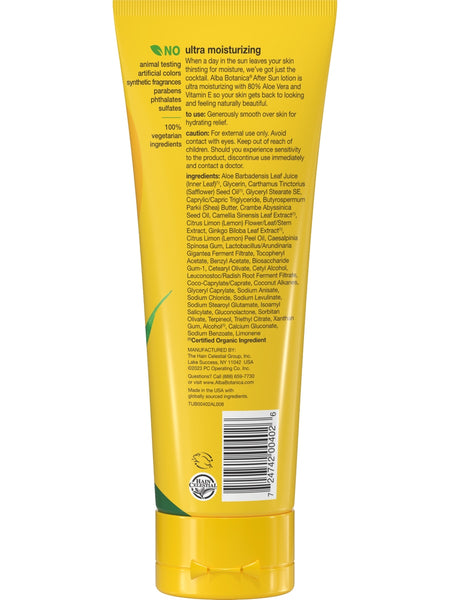 Alba Botanica, After Sun Lotion, 80% Aloe Vera, 8 fl oz
