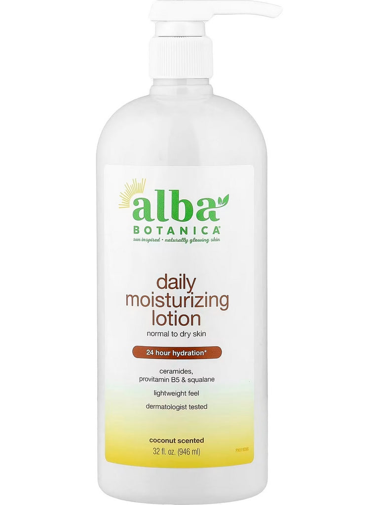 Alba Botanica, Daily Moisturizing Lotion, Normal to Dry Skin, Coconut, 32 fl oz