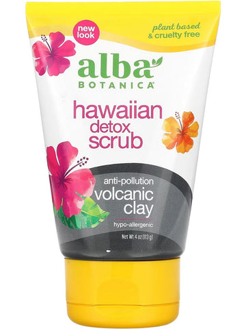Alba Botanica, Hawaiian Detox Scrub, Anti-Pollution Volcanic Clay, 4 oz