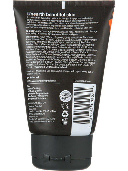 Alba Botanica, Hawaiian Detox Scrub, Anti-Pollution Volcanic Clay, 4 oz