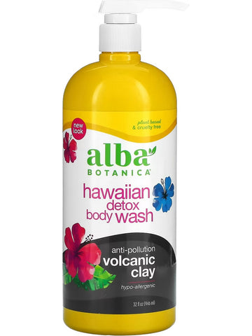 Alba Botanica, Hawaiian Detox Body Wash, Anti-Pollution Volcanic Clay, 32 fl oz
