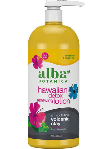 Alba Botanica, Hawaiian Detox Renewing Lotion, Anti-Pollution Volcanic Clay, 32 fl oz