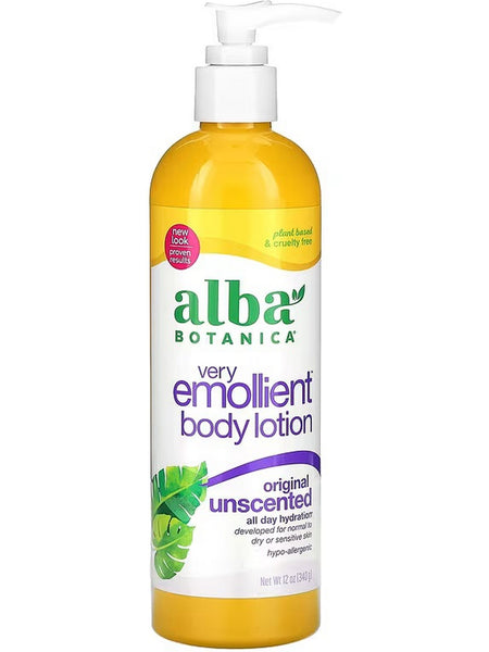 Alba Botanica, Very Emollient Body Lotion, Original Unscented, 12 oz