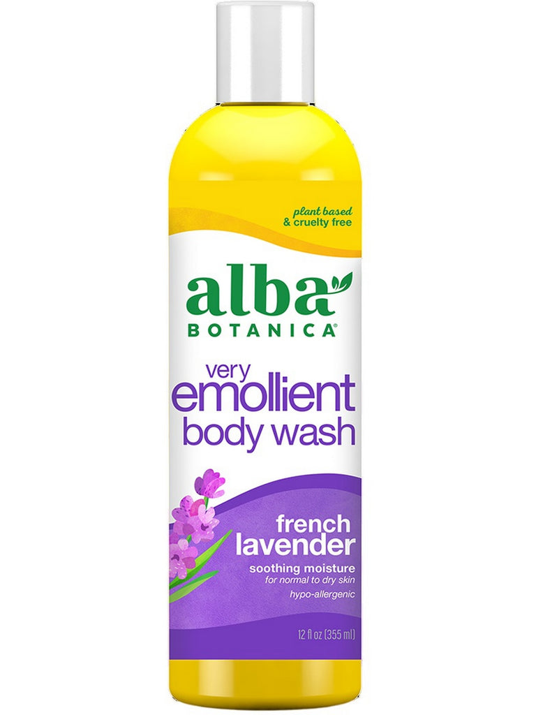 Alba Botanica, Very Emollient Body Wash, French Lavender, 12 fl oz