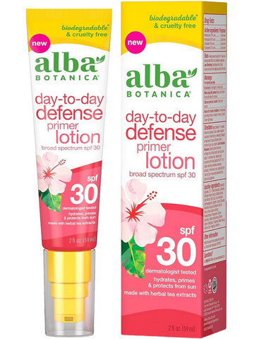Alba Botanica, Day-to-Day Defense Primer Lotion Broad Spectrum SPF 30, 2 fl oz