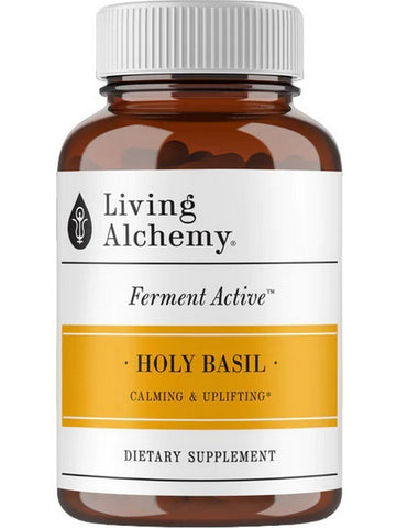 Living Alchemy, Ferment Active Holy Basil Calming and Uplifting, 60 Vegan Capsules