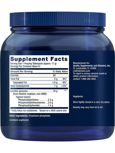 Life Extension, Lecithin, 454 grams