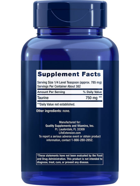 Life Extension, Taurine Powder, 300 grams