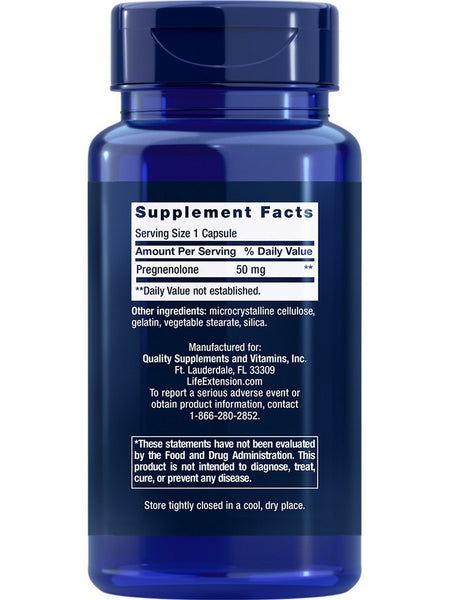 Life Extension, Pregnenolone, 50 mg, 100 capsules